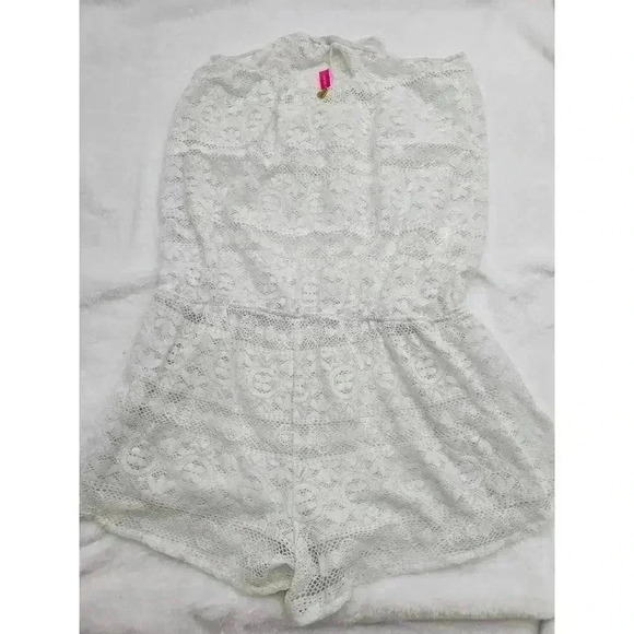 Victoria's Secret Women's Size M White Boho Strapless Romper Swim Coverup - Picture 2 of 8